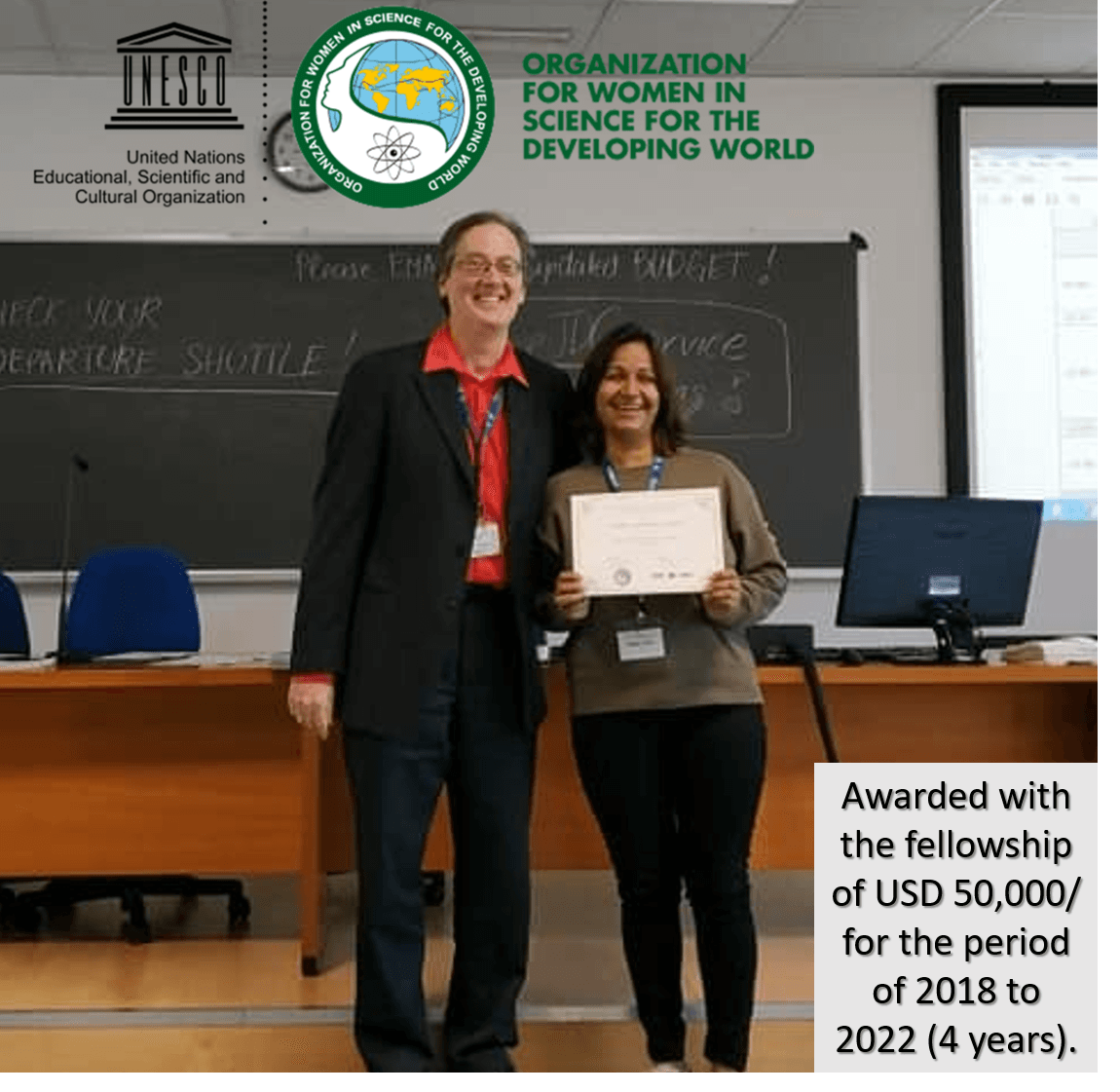 Organization for Women in Science for the Developing World award